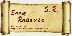 Sara Rapović vizit kartica